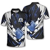PRIMESTY Bowling Shirts Gift for Bowling Lover, Bowling Shirt for Men Women Polo Team 3D Unisex Jersey Short Sleeve Funny
