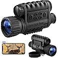 True WiFi Night Vision Monocular Support Smartphone iOS/Android 32G Super HD in Full Darkness Clearly Infrared Camera Telescope 12MP Photo Video Night Watching 5X Digital Zoom Night Vision Binocular