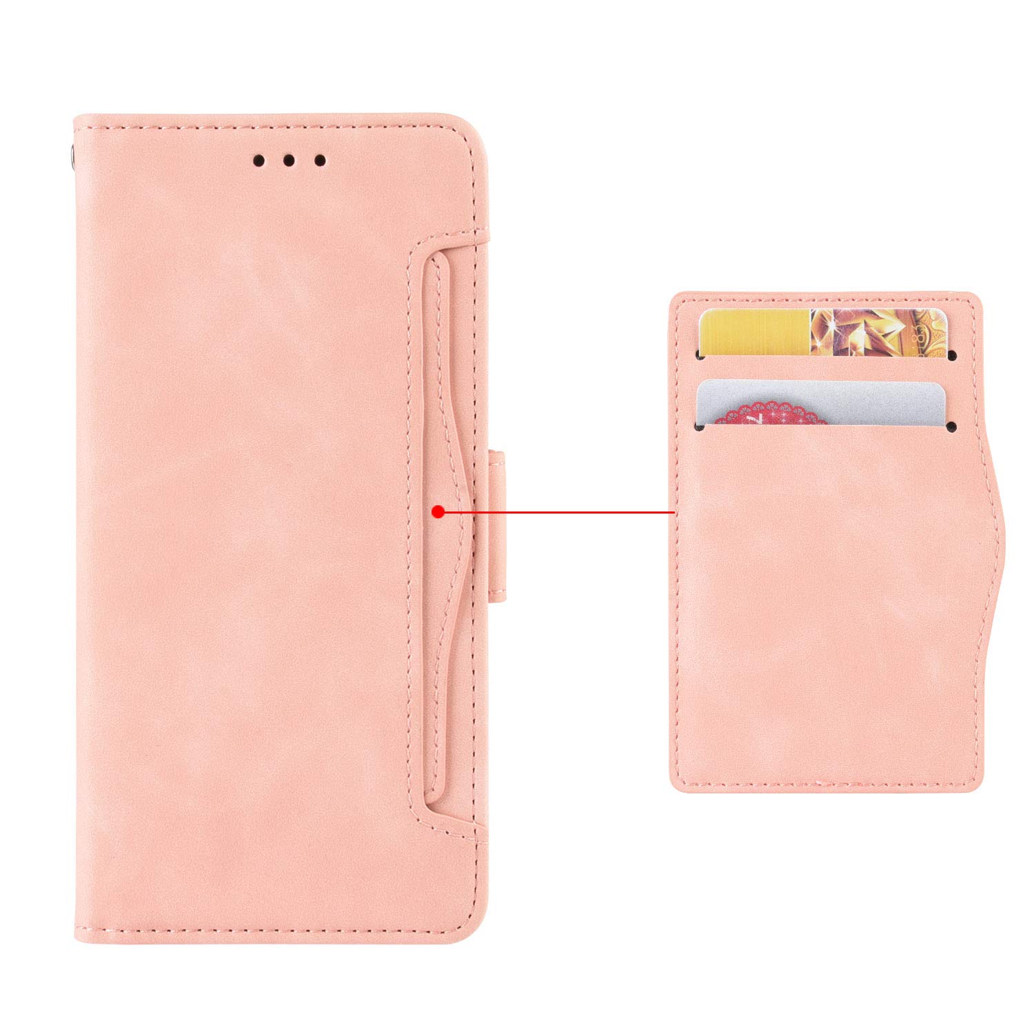 SHIEID Wallet Case for T-Mobile T Phone 5G Case, Flip Case for T-Mobile T Phone 5G Retro Style Wallet Magnetic Cover, Case Wallet PU Leather Phone Cover for T-Mobile T Phone 5G, Pink