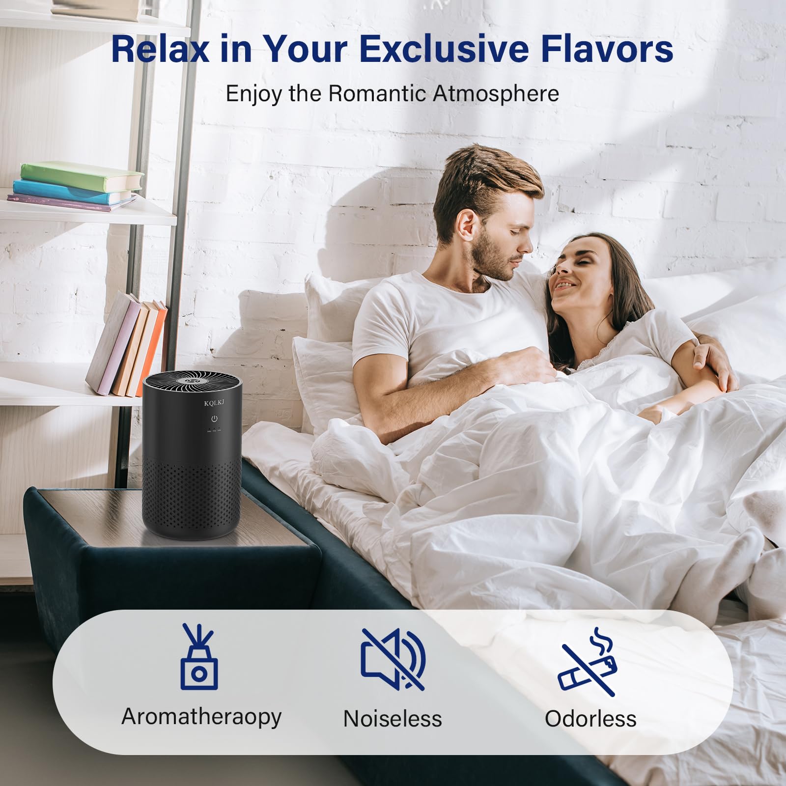Air Purifiers for Bedroom Home, 20dB air purifier With Aromatherapy for Better Sleep, Small Room Air Cleaner Filter 99.99% Smoke, Allergies, Pet Dander, Odor, Dust, Office, Desktop, KQ-31, White