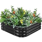 4x2x1ft Raised Garden Bed - Galvanized Metal Planter Box For Vegetables & Flowers