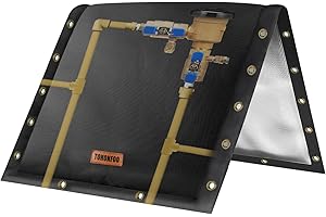 TOHONFOO 3-Way Opening Backflow Preventer Pipe Insulation Cover (5°F) - Irrigation Sprinkler Valve Cover - Water Well Pump Cover - Sturdy 5 Layers for Winter Freeze Protection (30" W x 24" H, Black