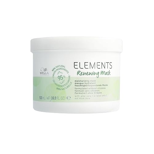 Wella Professionals Elements Renewing Mask - Strengthening Hair Mask With Aloe Vera & Vitamin E For Dyed Hair - Protects Against Breakage & Restores Shine 500ml