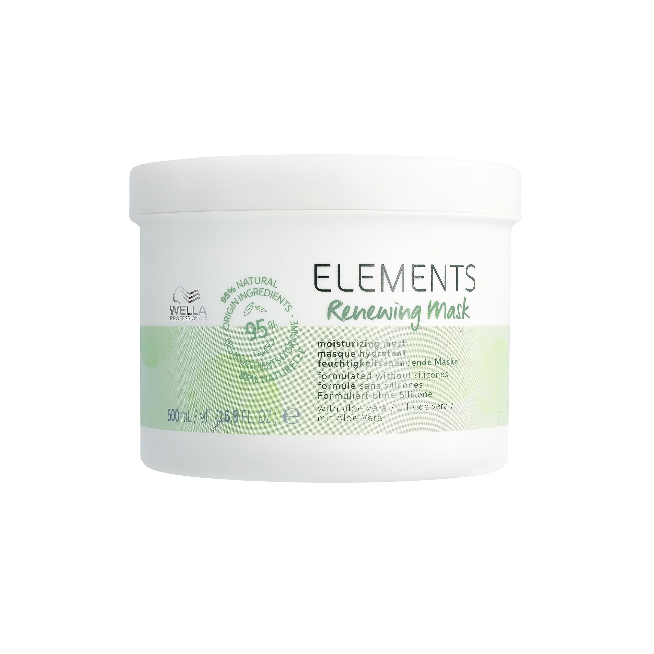 Wella Professionals Elements Renewing Mask - Strengthening Hair Mask With Aloe Vera & Vitamin E For Dyed Hair - Protects Against Breakage & Restores Shine 500ml