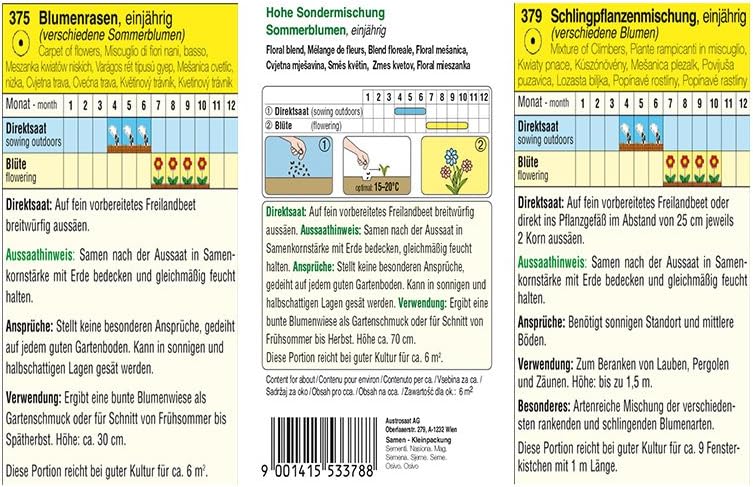 3 variedades | Surtido de semillas de flores | Set para flores de ...