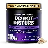 Doctor Formulated Triple Magnesium for Sleep, Calm & Relaxation with Chelated Magnesium Glycinate, L-Theanine, Passionflower & Evodia – Non-Habit, No Melatonin Magnesium Sleep Aid Support Supplement