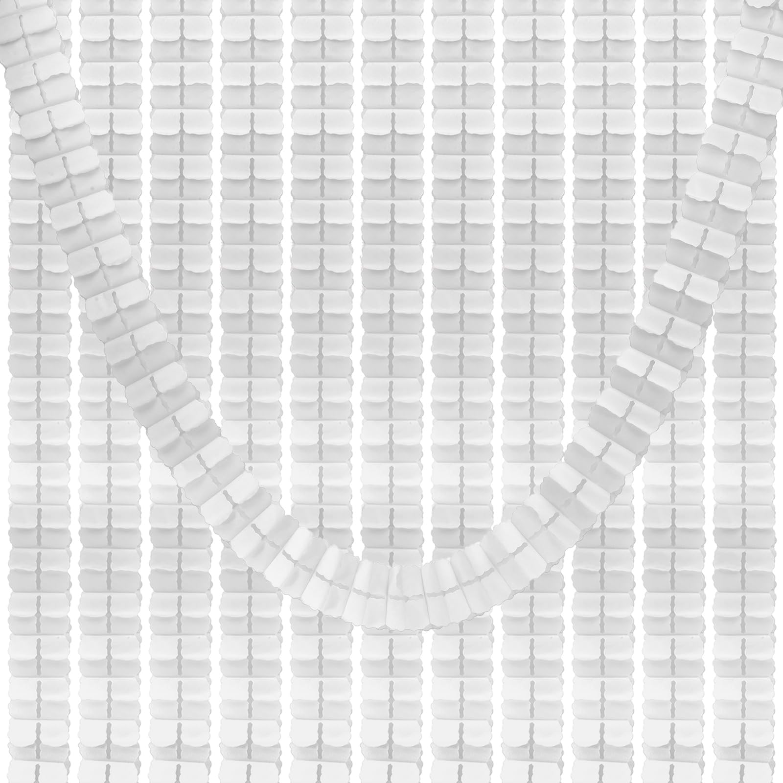 PATIKIL 9.8ft Four-Leaf Garland, 12 Pack Tissue Paper Hanging Flower Garland Reusable Streamers for Party Wedding Backdrop Decorations, White