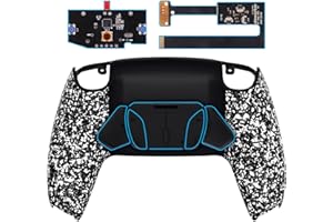 eXtremeRate Textured White Programable RISE4 Remap Kit for PS5 Controller BDM 010 & BDM 020, Upgrade Board & Redesigned Back Shell & 4 Back Buttons for PS5 Controller - Controller NOT Included