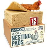 Chicken Nesting Pads for Chicken Coop Accessories - 12 Pack - USA Aspen - Professional Grade Excelsior Bedding - Easy Clean Up - Absorbs Moisture 100% Natural, Liners for Laying Hens - Fits 12x12 Box