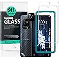 Ibywind 2 Pack Screen Protector For Black Shark 5 Pro 5G 6.67"(Not For Black Shark 5 5G),9H Hardness Tempered Glass,With 1Pc Camera Lens Protector,1Pc Back Carbon Fiber Film,Anti-Scratch