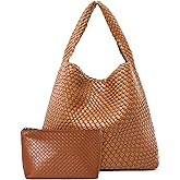 MELOLILA Large Woven Tote Bag for Women Weave Purse Woven Leather Handbag