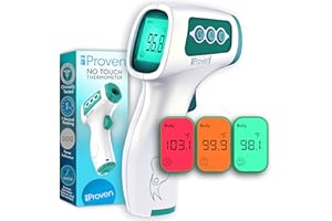 IPROVÈN Infrared Forehead Thermometer for Adults and Infants, Touchless iProven Thermometer, 1sec Instant Accurate Readings, 3 in 1 Including Fever Alarm, Silent & Memory Mode