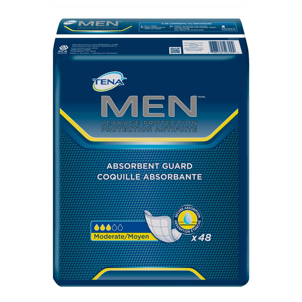 TENA Incontinence Guards for Men, Moderate Absorbency, 48 Count eBay