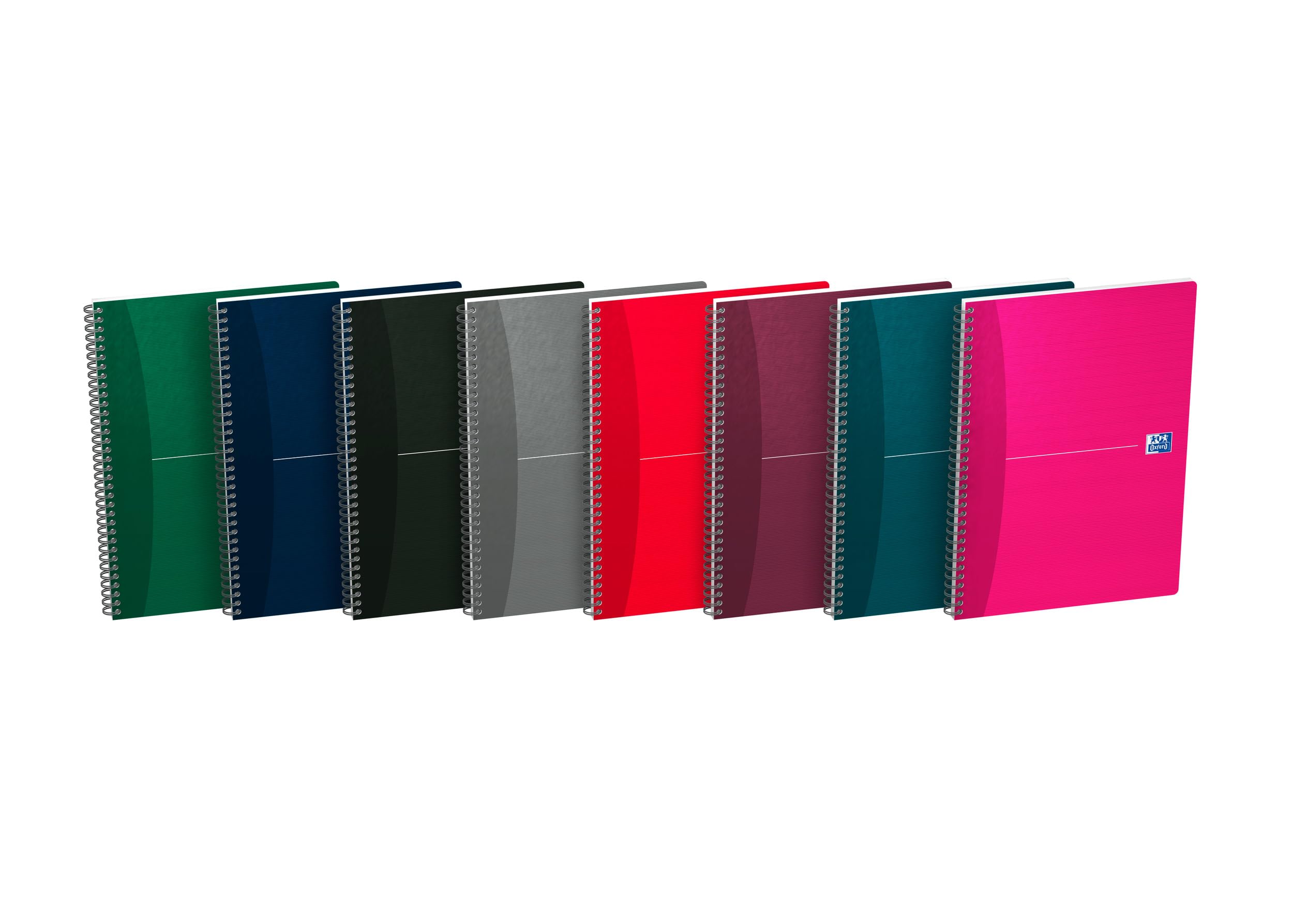 OXFORD Office Essentials A4 Notebooks Ruled 7 mm 100 Pages Full Bound Card Cover Assorted Colours Pack of 10