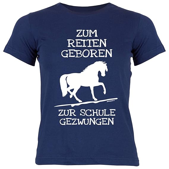 Mädchenkinder Shirt Rubrik Lustige Sprüche Hobby Reiten Zum Reiten Geboren Zur Schule Gezwungen Geschenkidee