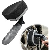 YSFER Car Tire Shine Applicator, Reusable Portable Auto Tyre Dressing Applicator Pad with Curved Handle, High-Density Sponge Auto Detailing Cleaning Brush for Applying Tire Shine