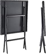 CASARIA 3 Pieces Outdoor Bistro Set Poly Rattan Table & Chairs Black view 6