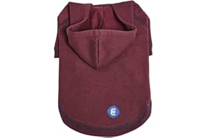 Blueberry Pet Essentials Soft & Comfy Better Basic Cotton Blend Dog Hoodie Sweatshirt in Burgundy Red, Back Length 26", Pack of 1 Jacket for Dogs