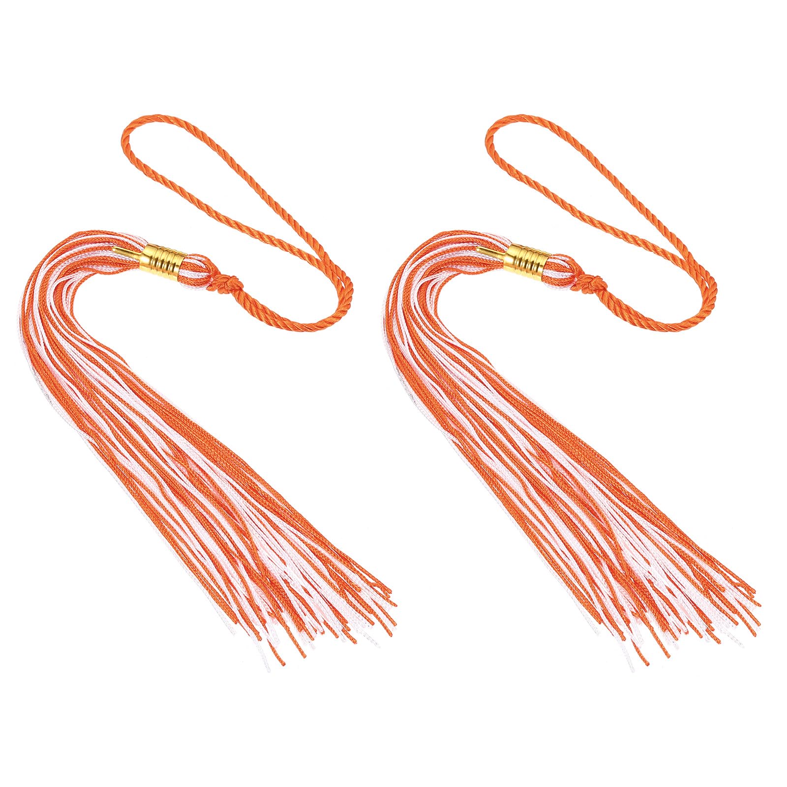 PATIKIL Tassel Graduation, 2 Pcs Graduation Cap Tassel for Graduation Cap Decorate Tassel Charm for Graduation Party Ceremonies Souvenir, Orange White