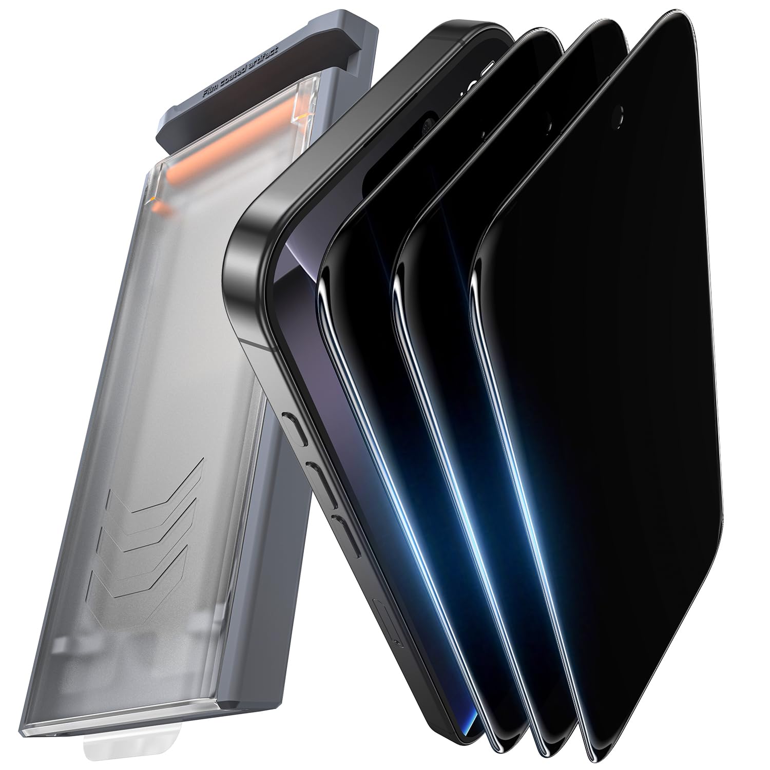 FUNCAT GLOBAL 3 Pack for iPhone 14 Plus/iPhone 13 Pro Max Tempered Glass Privacy Screen Protector, Dust Free CABIN, Auto Positioning, Bubble Free, Privacy Protection, Easy Installation,9H+ Hardness