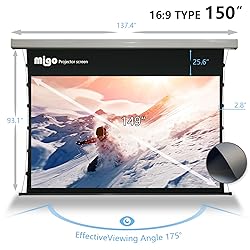 MIGO 150 Inch Pull Down Projector Screen, Grey