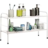 Under Sink Organizer - 2 Tier Adjustable Shelf Organizer with 8 Removable Panels - Kitchen or Bathroom Under Sink Organizers and Storage by Home-Complete (White)