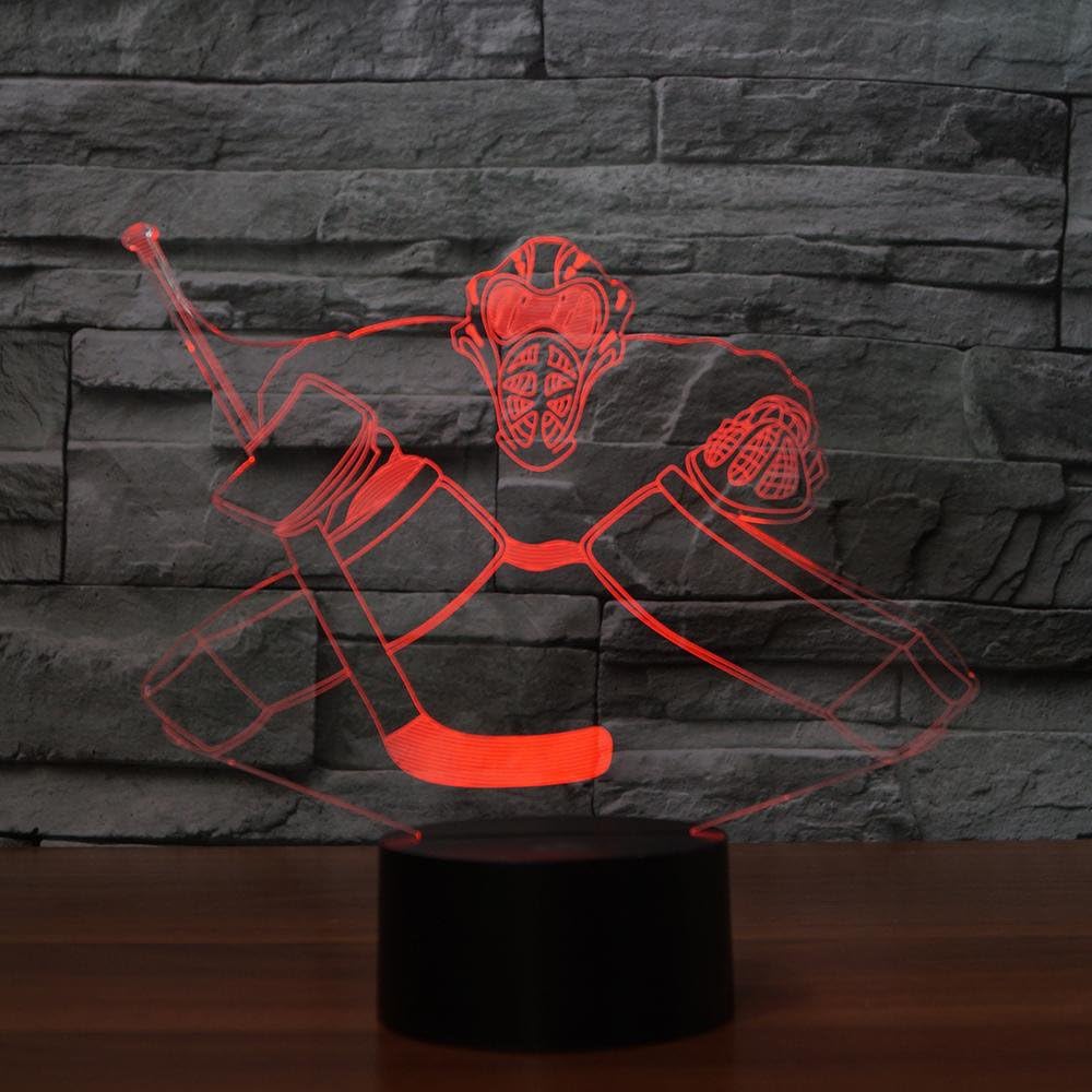 3d Ice Hockey Player Night Light Table Lamp Decor Table Desk