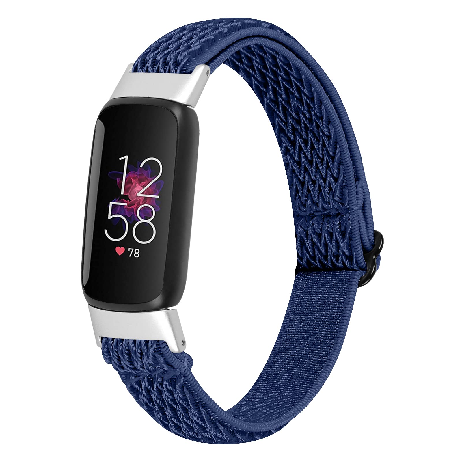 Ginamart Nylon Strap Compatible with Fitbit Luxe Strap, Soft Adjustable Woven Sport Elastic Replacement Strap Wristband for Women Men (Blue)