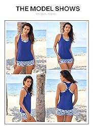 Aleumdr Womens Tankini Swimsuits Athletic 3 Piece