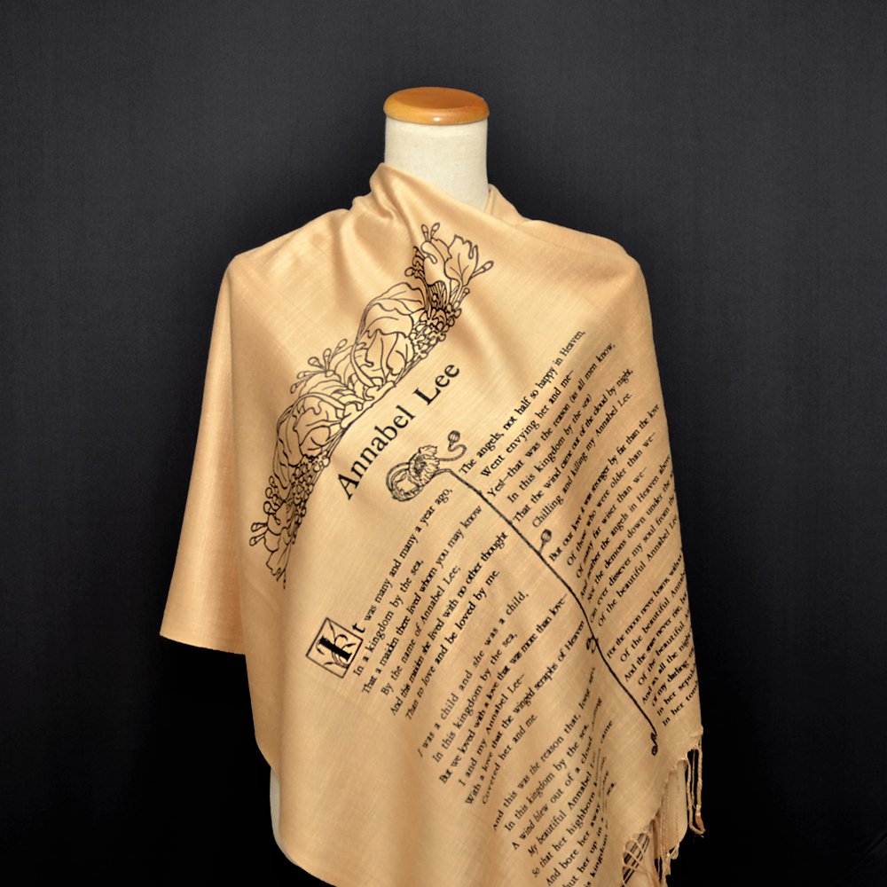 Annabel Lee by Edgar Allan Poe Shawl Scarf Wrap Annabel Lee by Edgar Allan Poe Shawl Scarf Wrap
