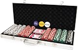 M.Y Texas Hold'em Poker Set 500 Chips Aluminium Case 11.5g 2 Decks Cards Dice