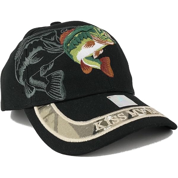 Funny Fishing Hat For Men & Women - Embroidered Fish Baseball Cap, Adjustable Cotton Cap