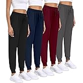 INTICOSI Women Joggers with Pockets,Women's Lightweight Sweatpants Soft Lounge Athletic Yoga Pants 4 Pack