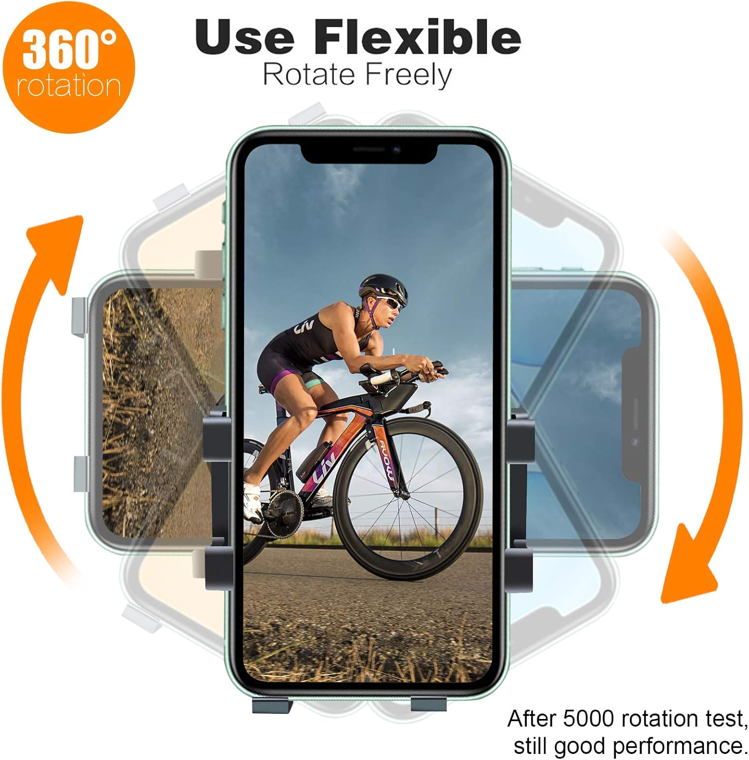 FETESNICE Universal Bike Phone Holder, Aluminum Alloy Bike Phone Mount with 360° Rotation Mount for Bicycle Motorcycle Scooter Electric Car Baby Cart for iPhone Samsung (Phone Width 2.36-4.33")