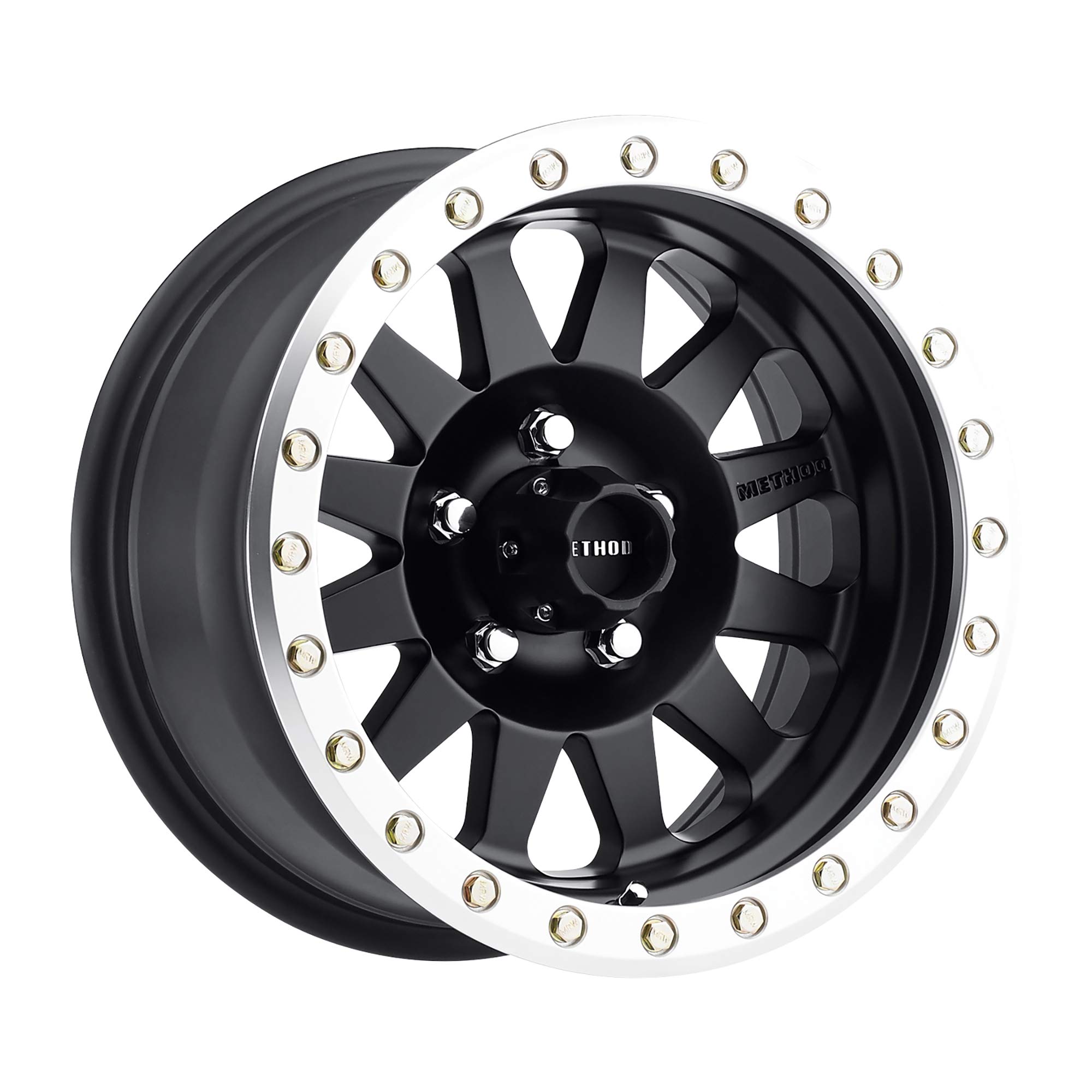 Method Race Wheels 304 Double Standard Matte Black/Machined Street Loc 15x8" 5x4.5", 24mm offset 3.5" Backspace, MR30458012724N