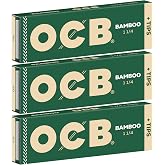 OCB - Bamboo 1 1/4"Rolling Paper &amp; Tips - 3 Booklets with 50 Leaves per Booklet