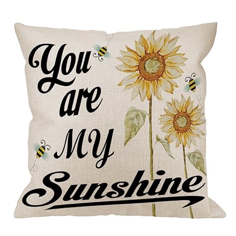 Amazon Com Utf4c You Are My Sunshine Pillow Case Quote With Bees