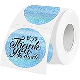 WANGHENG 3 Inch Holographic Thermal Labels,Round Thermal Printer Labels,Waterproof Thermal Printer Stickers for DIY Logo Design,Name Tag,QR Code,Thanks Card 150 Labels/Roll (Blue dots)