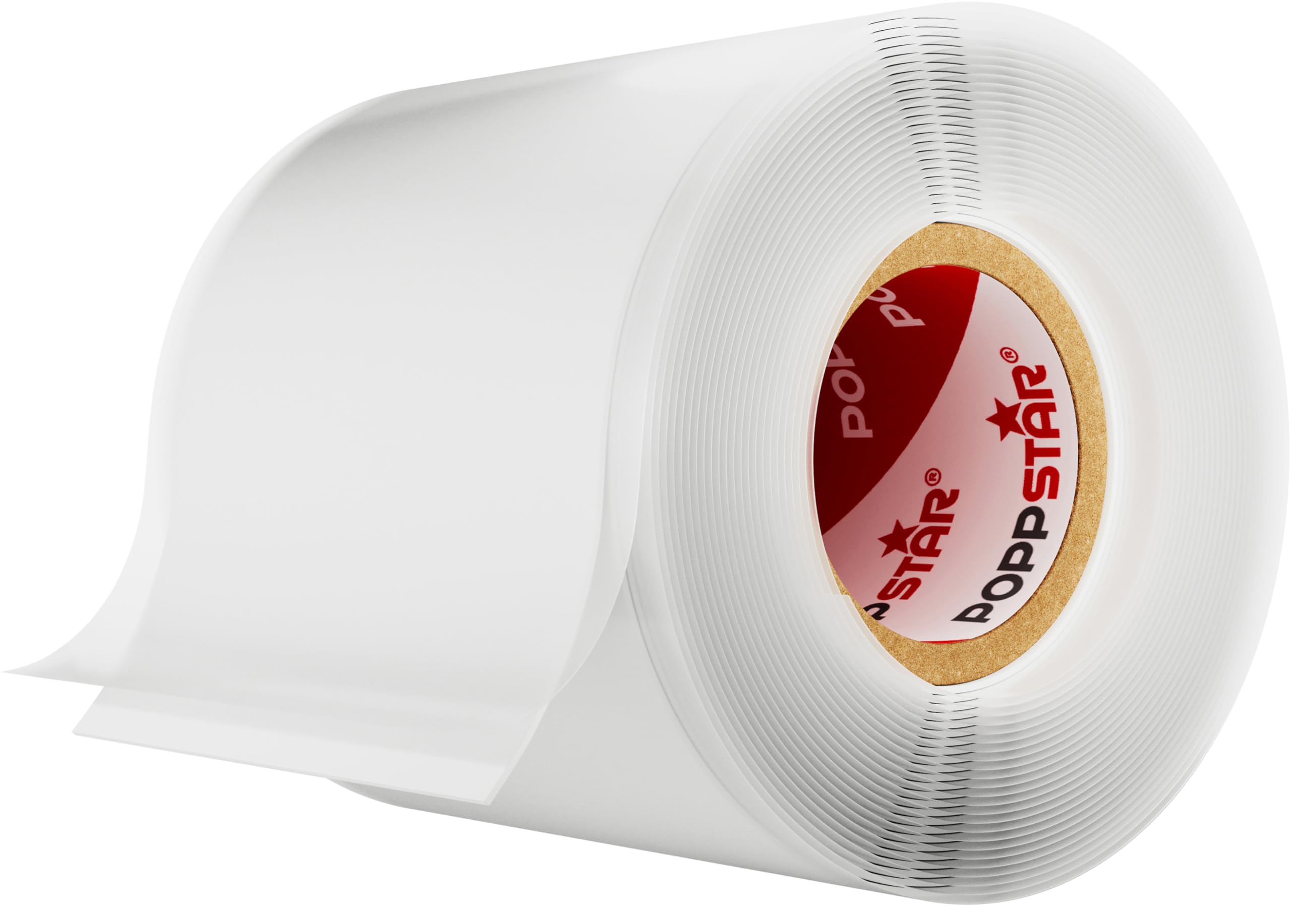 POPPSTAR Self-Fusing Silicone Band, Silicone Tape, 3m x 50mm, Sealing & Insulating Strip (water-tight, air-tight), white, 1 Roll