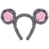 Jmkcoz Plush Animal Ears and Horns Headband Animal Cosplay Costume Headwear for Halloween Christmas Carnival Theme Party