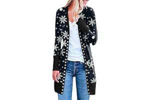 HYAERGF Christmas Lightweight Cardigan Sweater Womens Funny Ugly Xmas Tree Red Plaid Graphic Cardigans Open Front Coats Tops