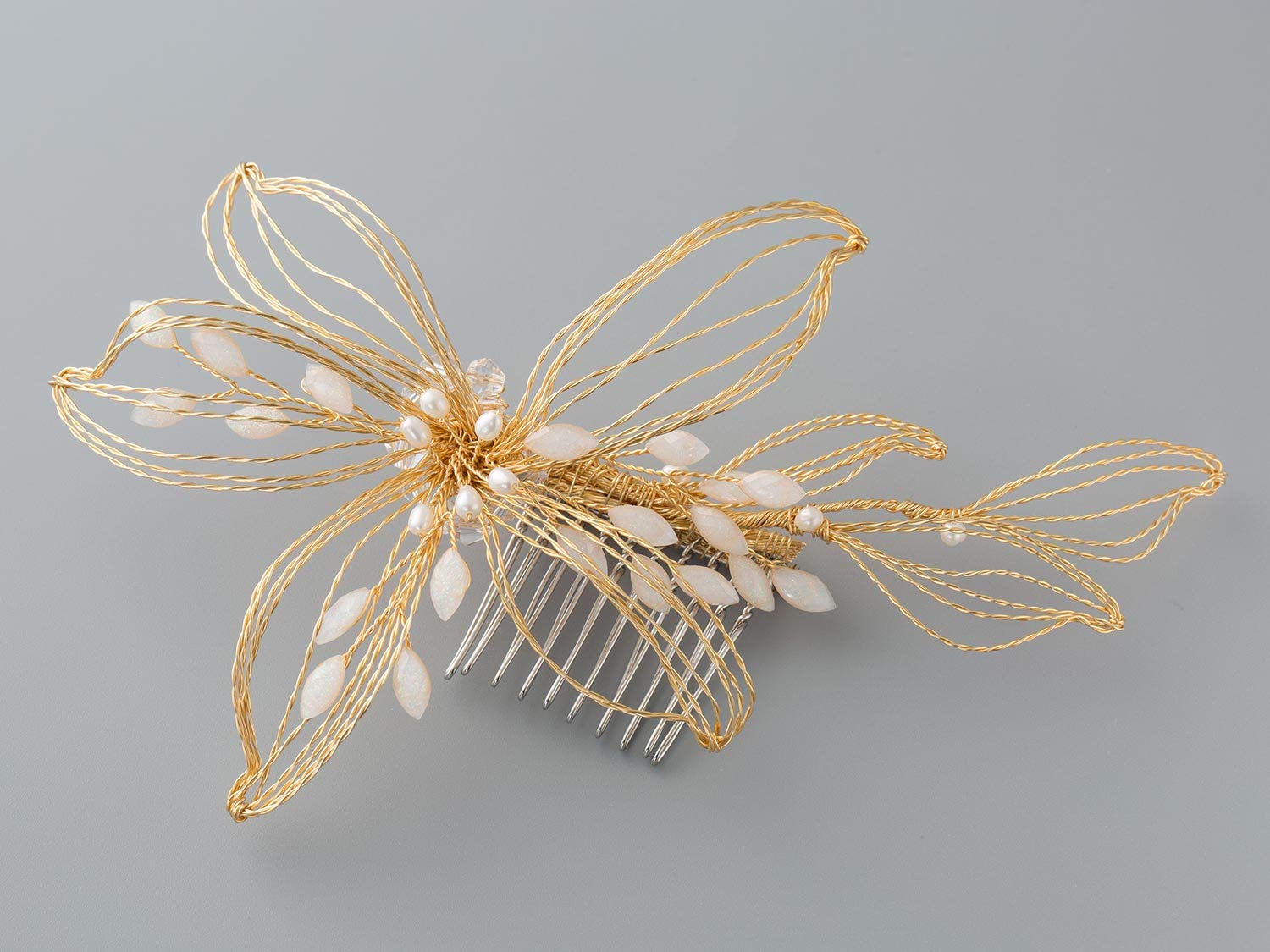 Wedding Jewelry 532 Wedding Barrette Gold Hair Accessory Vtg