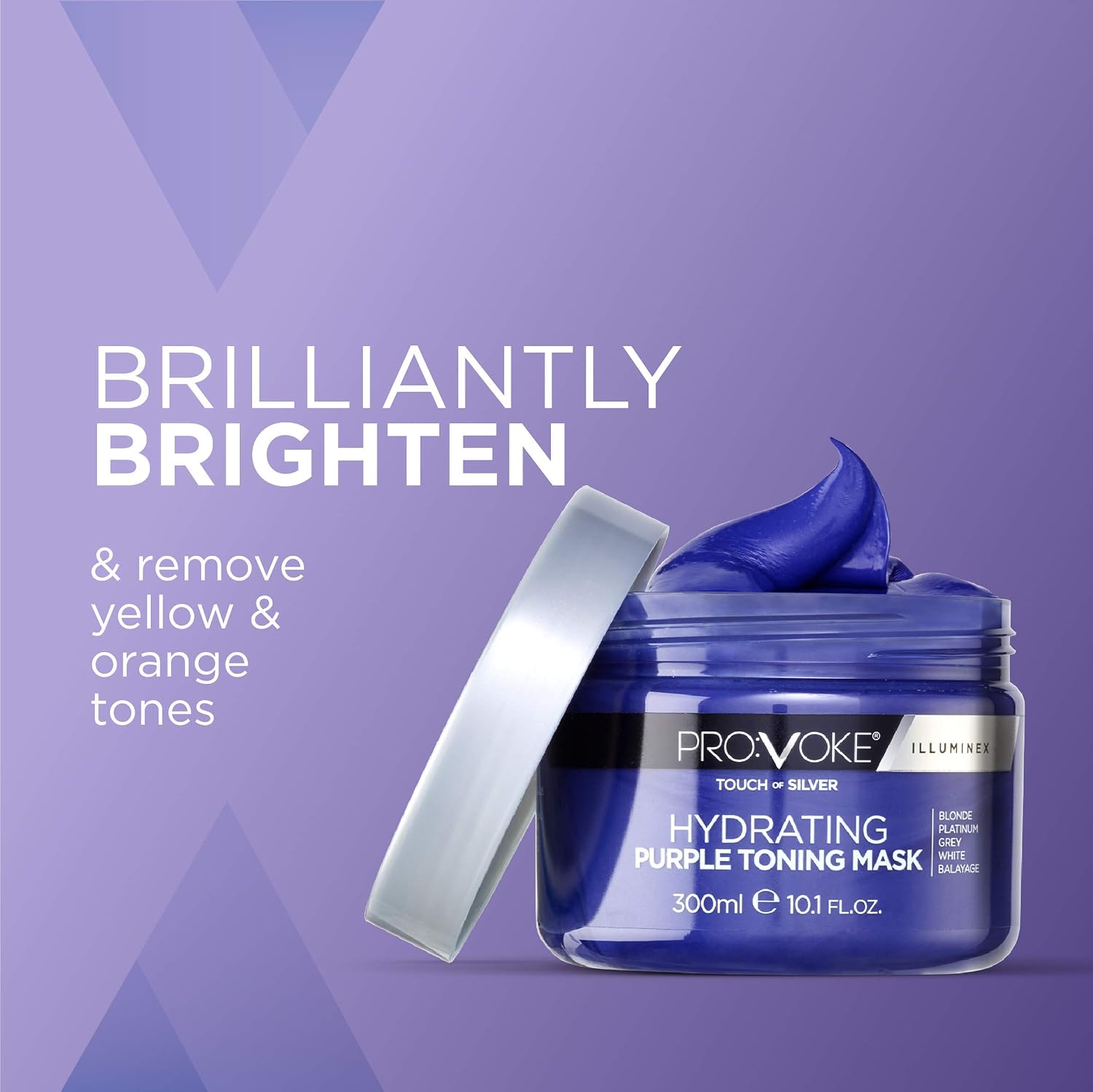PRO:VOKE Touch of Silver Hydrating Purple Toning Hair Mask 300 ml | Purple Conditioner for Blonde, Platinum, White or Grey hair | Purple Shampoo Alternative to Banish Brassy Tones - Image 4