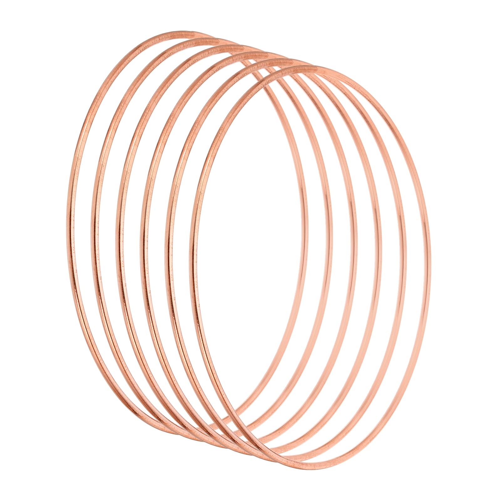 PATIKIL 5.5 Inch Dream Catcher Rings, 6 Pcs Metal Macrame Wreath Floral Round Ring Hoop for Christmas Decor Home Car DIY Craft Wedding Wall Hanging Decorations, Rose Gold