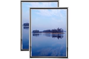 AYNOO 8.5x11 Picture Frame, Display Pictures 8.5x11 Certificate For Document Diploma Certificates Awards Collage Frame, Black-Silver,2Pack