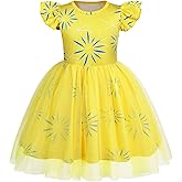 HenzWorld Joy Princess Dress Costume for Kids Dress Up Girls Disgust Princess Dress Cartoon Joy Birthday Role Play Costumes