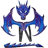 TSYMINQC Dragon Wings Mask And Tail Set Devil Dragon Dress up Props For Halloween Cosplay Party