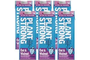 PLANTSTRONG Oat & Walnut Milk 32oz (6 Pack) - NON-GMO - Plant Based, Vegan - Gluten Free Dairy Free - Shelf Stable - Lactose Free Milk - No Gums or Oils
