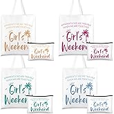Paterr 8 Pcs Girls Weekend Trip Gifts for Women 4 Makeup Bags 4 Tote Bags Galentine Summer Vacation Bestie Friendship Favors(Weekend,Classic Color)