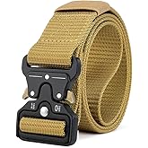 MOZETO Tactical Belts for Men Military Style Work Hiking Riggers Web Gun Belt with Heavy Duty Quick Release Metal Buckle